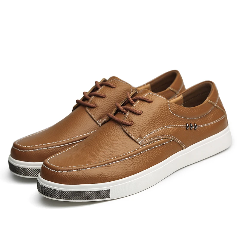 Уокер пик брендовая дизайнерская мужская повседневная обувь осенние черные модные кроссовки для мужчин Кожаная удобная обувь мужские tenis krasovki - Цвет: Brown