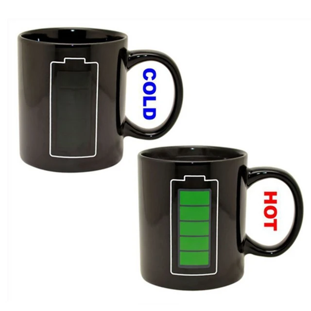 1Piece Amazing Battery Ceramic Cup Color Changing Mug Cup Ceramic Handgrip Temperature Changing