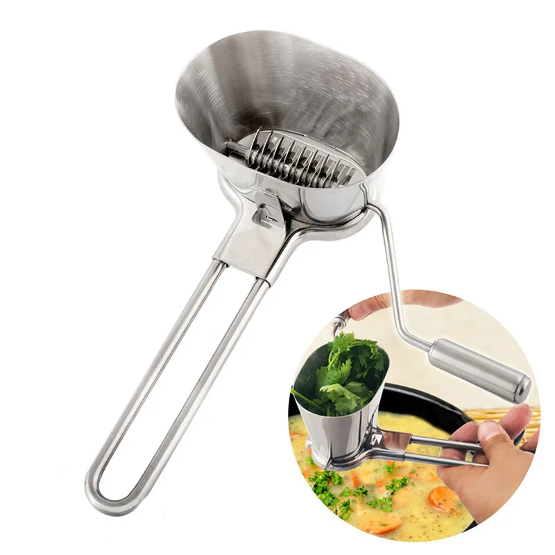 Manual Vegetable Herb Grinder Stainless Steel Parsley Shredder Chopper