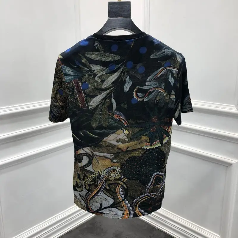 2019 Весна 19ss новые модные футболки цветочный принт футболка для мужчин хлопок известный бренд одежда Топ Ретро