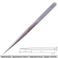 Vetus pinças pontas de 14mm, pinças de aço inoxidável de alta precisão SS-SA, braçadeiras alongadas, manutenção do ninho médico