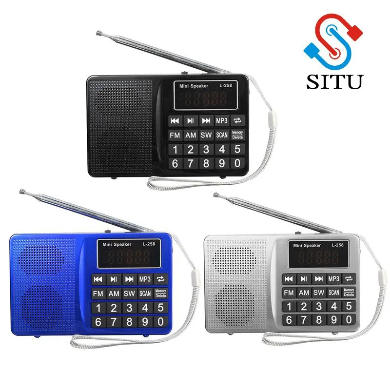 

L-258 multi full band fm am mw sw radio receiver +MP3 player from tf card and USB flash drive can save and delete radio channel