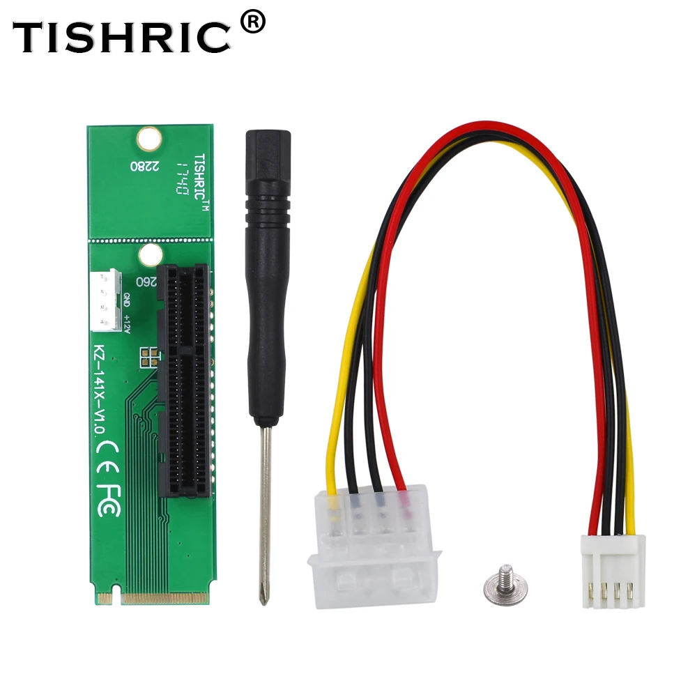 

TISHRIC New Arrival High Speed NGFF M2 M.2 to PCI-E 4x 1x Slot Riser Card Adapter Male to Female PCIE Multiplier For BTC Ming