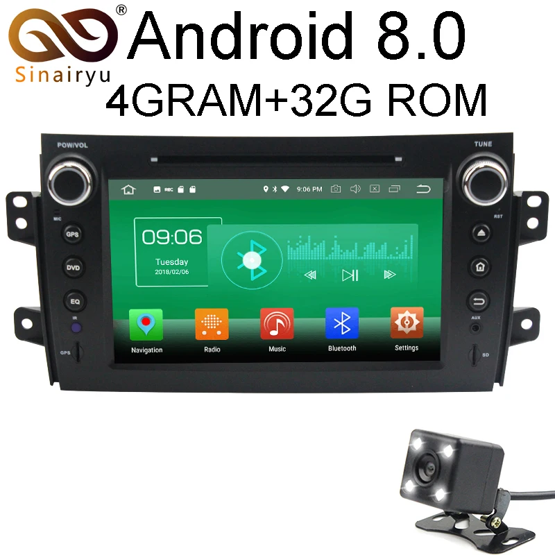 Sinairyu 4G RAM Android 8 0 Car DVD For SUZUKI SX4 2006 2008 2009 2010 2011