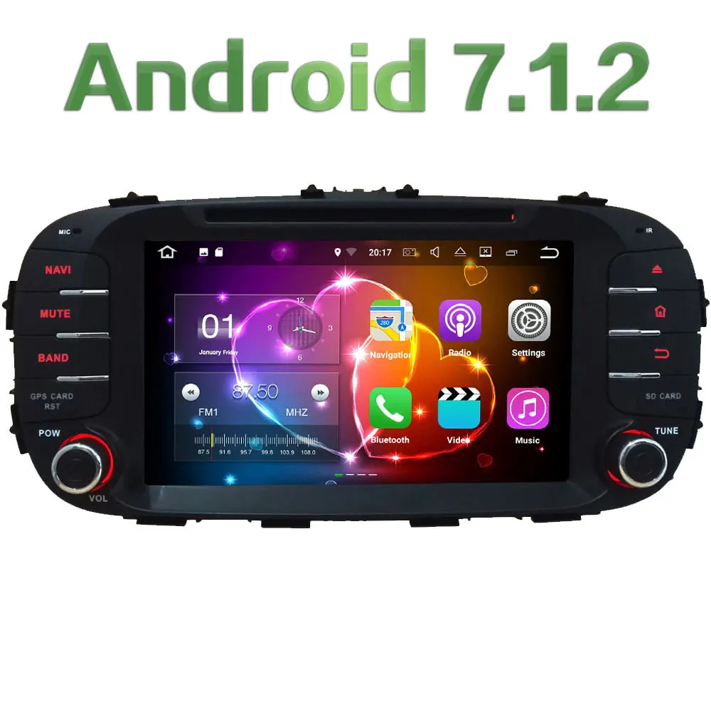 

8" Quad-Core Android 7.1.2 2GB RAM 3G 4G WIFI DAB+ RDS Car DVD Multimedia Player Radio Stereo For Kia Soul 2014 2015 2016 2017