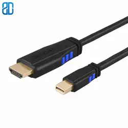 Переходник с дисплейного порта MiniDP на HDMI кабель 3FT 4 K видеоисточники с портом MiniDP (Thunderbolt 2 Порты и разъёмы) к HDMI AV HDTV адаптер совместим с MacBook