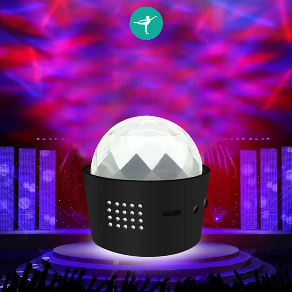 

Mini Wireless 3W LED Stage Light USB Rechargeable Sound Control Laser Projector Ball Stage Effect Lighting Party DJ Lights