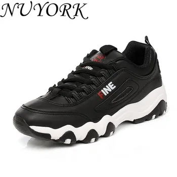 

NUYORK New listing hot sales brand Spring and autumn women running shoes women PU sneakers WHITE SHOES M19