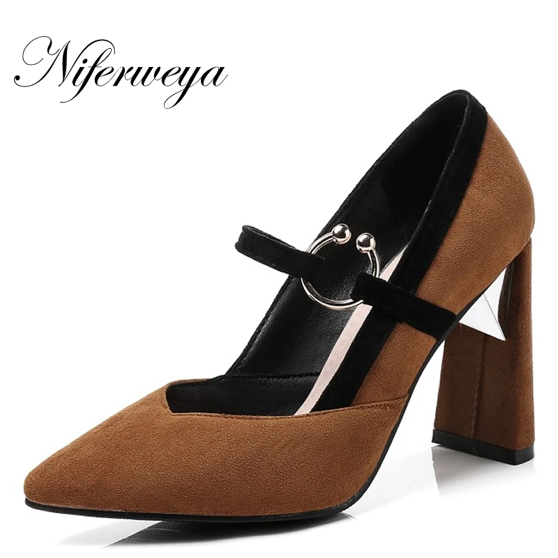 New spring/autumn party high heels Big size 33-46 fashion Pointed Toe Metal Decoration women shoes zapatos mujer