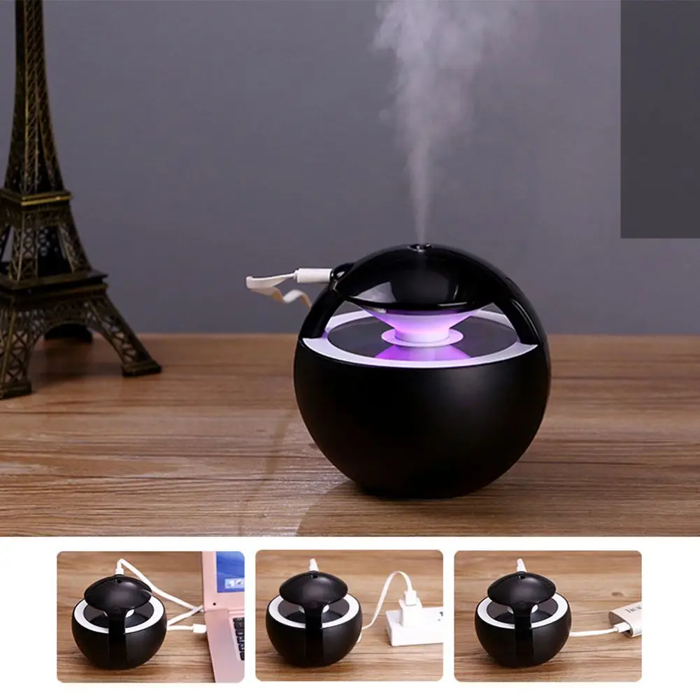  450ML Ball Humidifier with Aroma Lamp Essential Oil Ultrasonic Electric Aroma Diffuser Mini USB Air