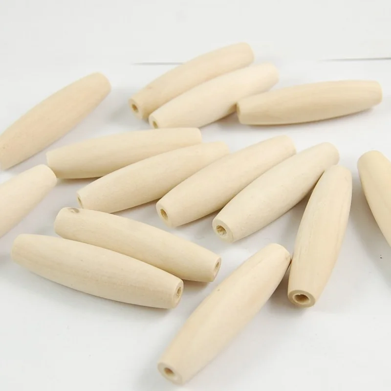 

10pcs/lot DIY 13*51MM Oval Shape Natural Wood Beads Dark Brown Natural Color Wooden Loose Beads for Bracelet Jewellry Making