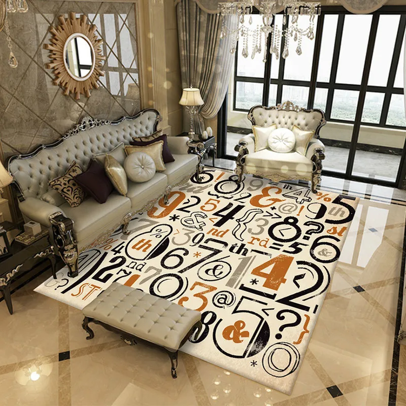 

Creative Figures and Letters Living Room Carpet Decoration Floor Mat Crawling Mat Playing Mat Non-slip Bedroom Rug