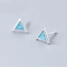 MloveAcc серьги-гвоздики из стерлингового серебра 925 пробы для женщин милые синие серьги-гвоздики геометрические минималистичные маленькие шпильки