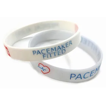 

100pcs PACEMAKER FITTED MEDICAL AWARENESS ALERT wristband silicone bracelets free shipping by epacket A