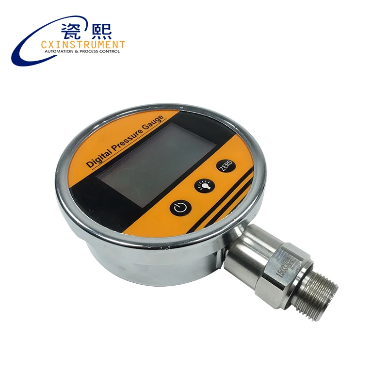

Digital pressure gauge 0~60 Mpa Measuring Range 100 Diameter Local LCD Display and Battery Supply Pressure gauge