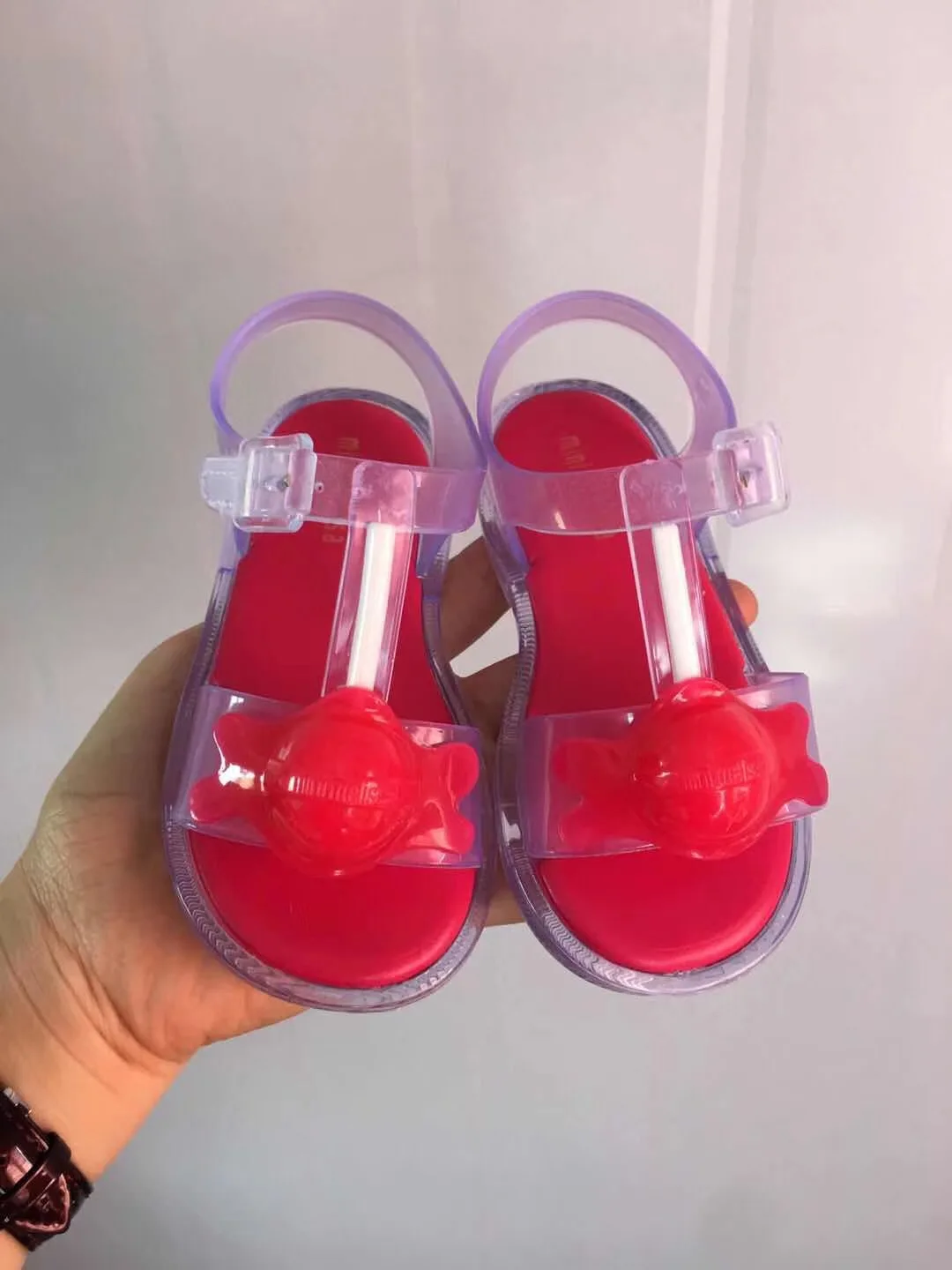 Mini Melissa/Новинка года; детская обувь; Детские прозрачные сандалии с леденцами; Нескользящие Детские пляжные сандалии для девочек; обувь для малышей; melissa