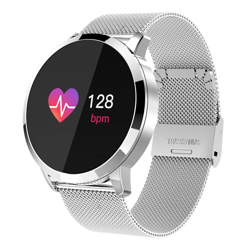 

Smart band women smart watch NRF52832 chip 0.95inch OLED color screen blood pressure heart rate sleep monitor oxygen for ios Q8
