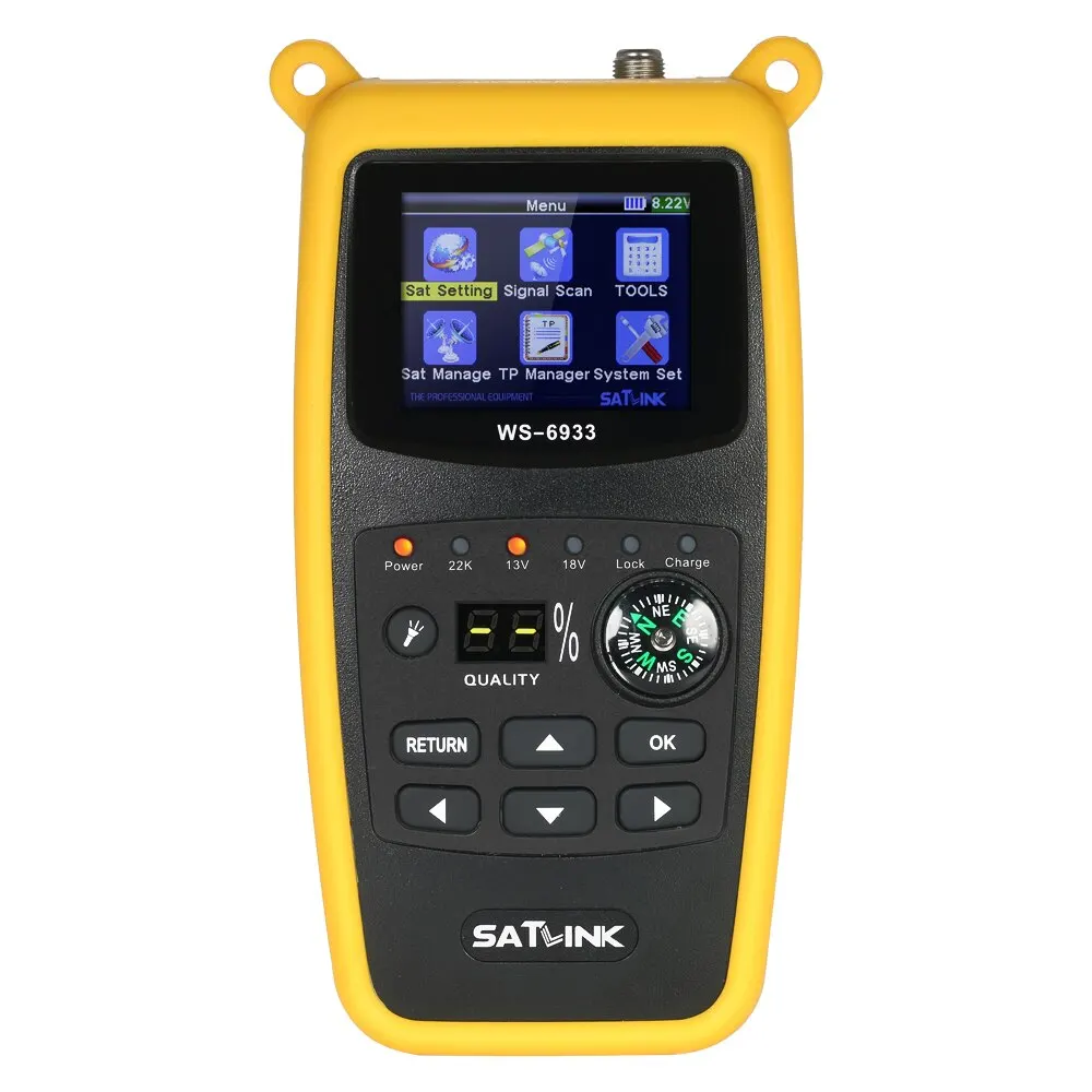 Satlink WS6933 цифровой сканер спутникового сигнала метр ЖК спутниковый искатель цифровой спутниковый ТВ приемник с компасом
