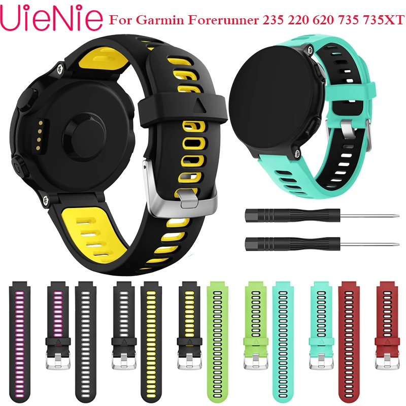 

For Garmin Forerunner 735XT 220 230 235 620 630 smart watch band soft silicone replacement strap sports wristband with tool Band