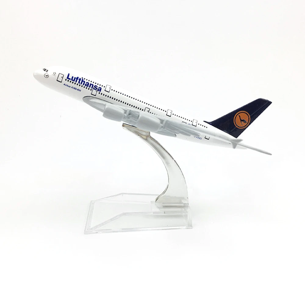 

1/400 Scale Aircraft Airbus A380 Lufthansa 16cm Alloy Plane Model Toys Children Kids Gift for Collection