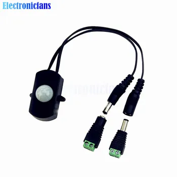 

DC 5V-24V 5A PIR Body Infrared Motion Sensor Trigger Switch With Male Female Power Jack Adapter For Motion-activated Lighting