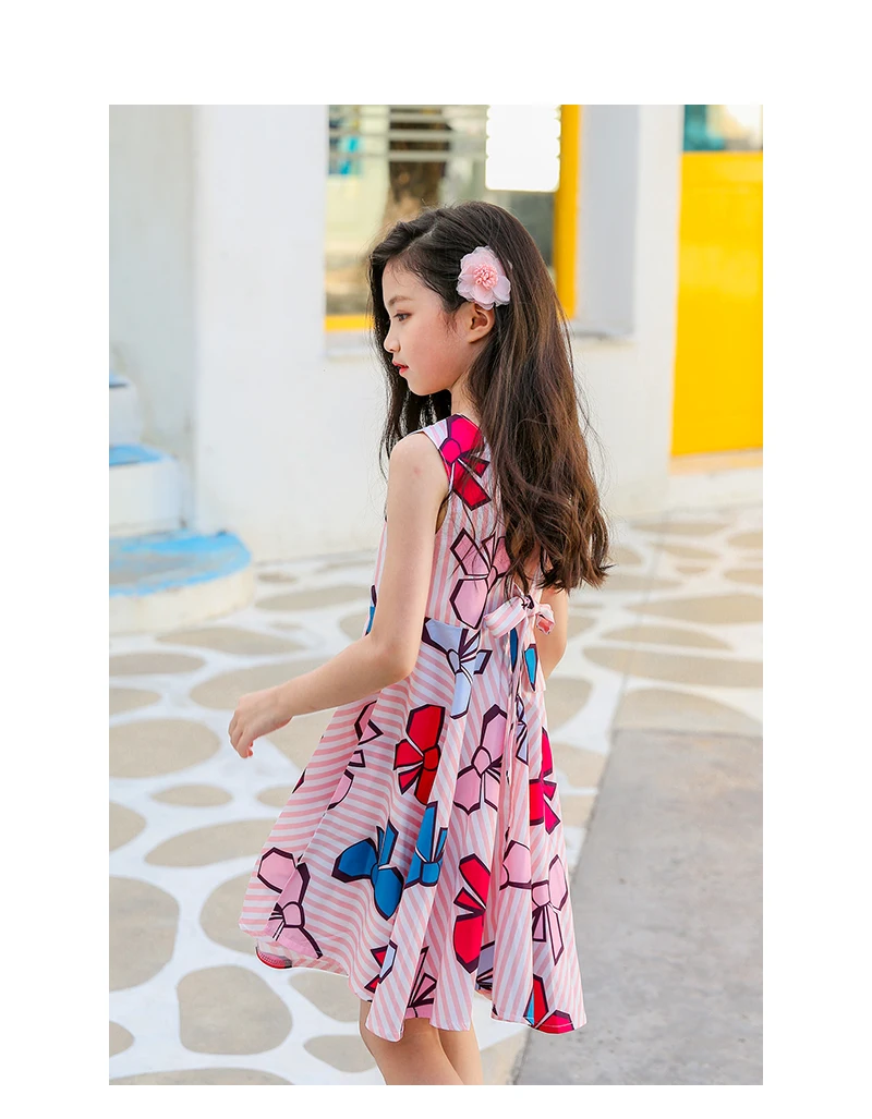 baby girl summer dress 2018 with bow pink blue print teenage children dresses girls 6 sleeveless kids party dresses for girls 4 5 6 7 8 9 10 11 12 13 14 15 years big little baby girl summer dress 2018 princess dress children (23)