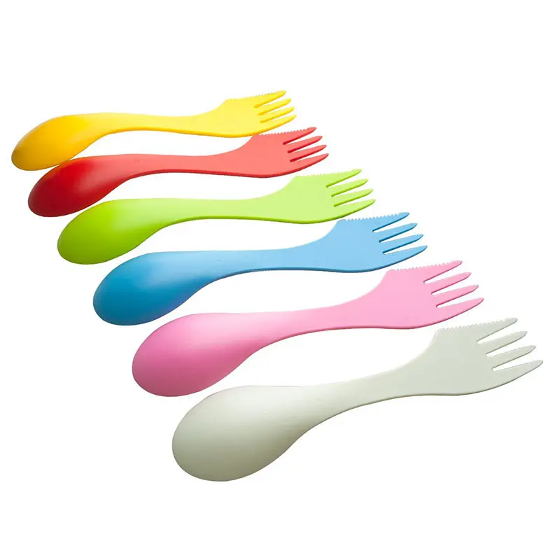 6Pcs 3 In 1 Spoon Fork Knife Combo Utensils Flatware 6 Color Heat Resistant Outdoor Camping Home Hiking Picnic Lunch Tableware (14)