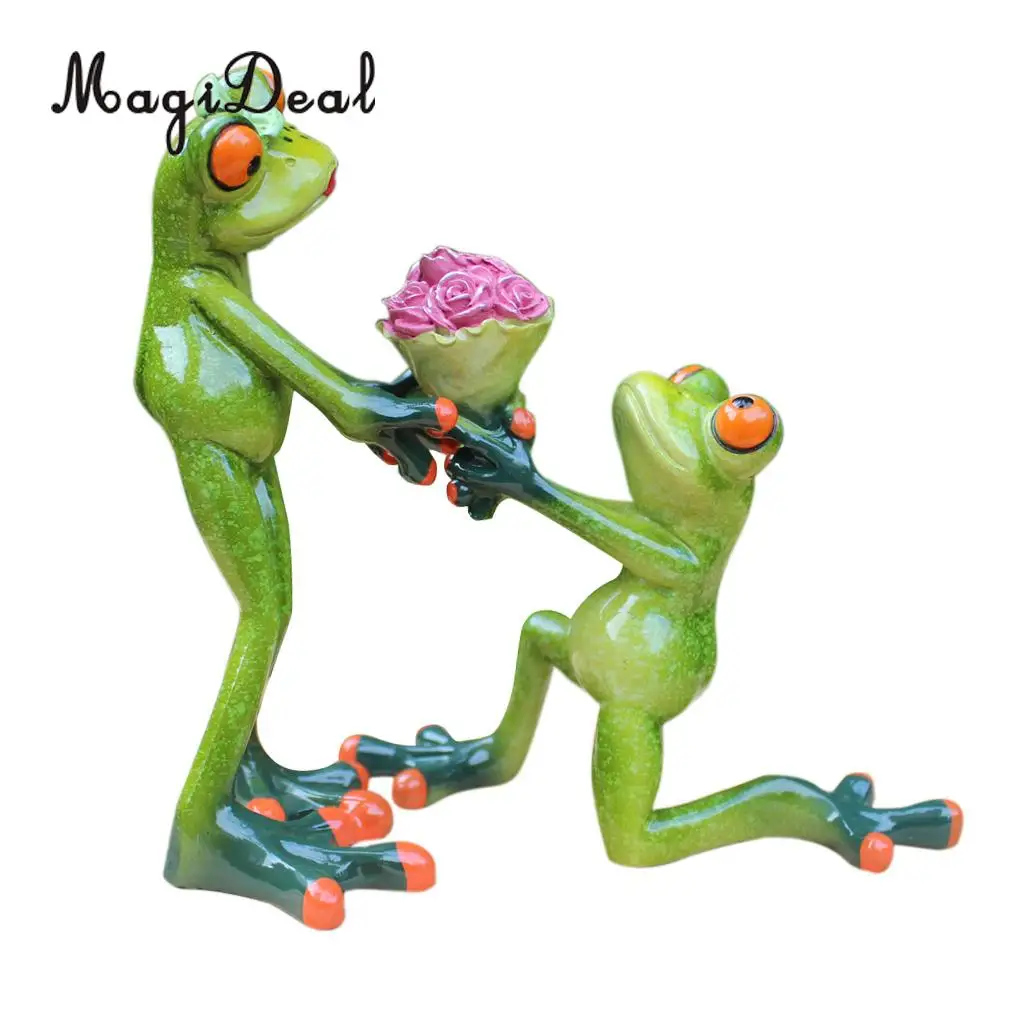MagiDeal 3D Frog green garden patio lawn ornaments shelf display car decor ornament toy wedding gift