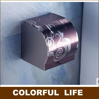 Высококачественная нержавеющая сталь, водонепроницаемый Туалет Бумага, коробки ткани, Бумага держатель рулона, аксессуары для ванной комнаты Аппаратные средства - Цвет: Фиолетовый