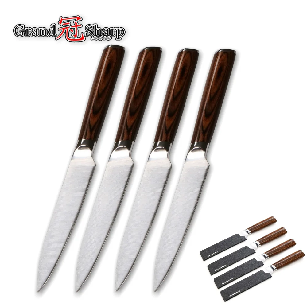  4 Pcs Steak Knife Set GERMAN DIN1.4116 Molybdenum Vanadium Steel Kitchen Knife Set Gift Box Wedding - 32863755454