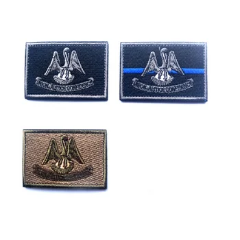 

10Pcs/lot 3D embroidery patches Loops and hook Flag of louisiana flag patches embroidery badges Cloth patch