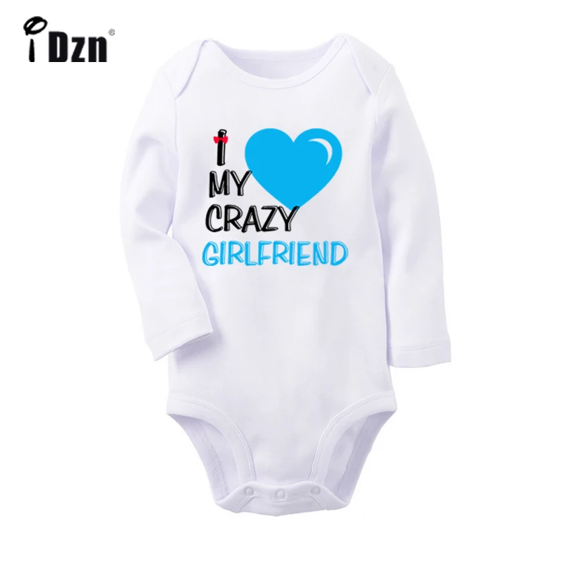 I Love My Crazy Mother/пара для новорожденных мальчиков и девочек, Униформа-комбинезон с принтом, боди для младенцев, одежда хлопок, комплекты - Цвет: ieBaby1407WC