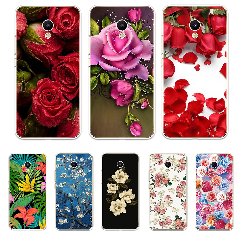 Beautiful Flowers Patterned Silicone Phone Case Couqe Fundas For Meizu M3 M5 M6 NTOE M3S M5S M5C M6S M6T Shell Soft Cover |