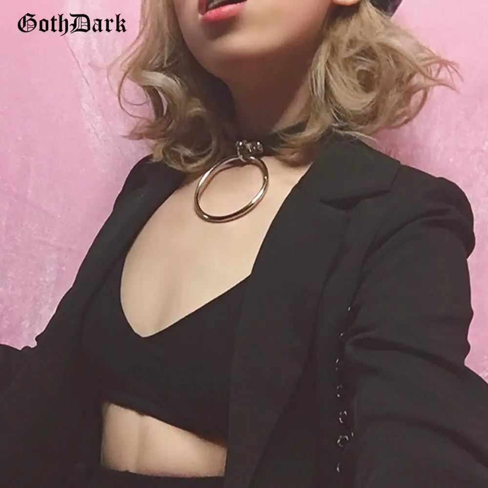 Женское кожаное ожерелье Goth Dark чокер с подвеской и заклепками в стиле Харадзюку