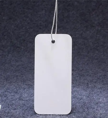 

in stock Free shipping 800g blank white paper NO printing in apparel hang tag normal for garment tag with white string 100pcs