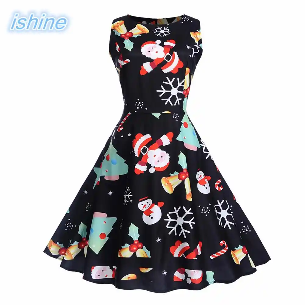 christmas print dresses 2018