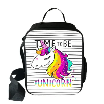 

Fashion Printing Unicorn Lunch Bag For Kids Students Girls Food bag Bento Pouch Insulation Package Portable School Storage Bags
