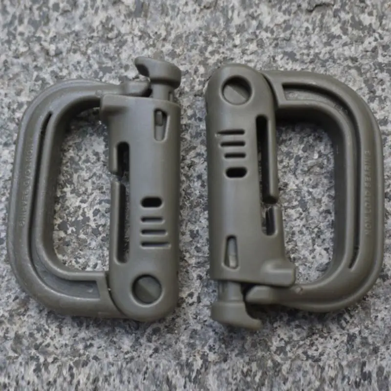2Pcs Molle Tactical Backpack EDC Shackle Carabiner Snap D Ring Clip Backpack Locking Travel Kit