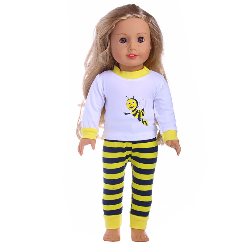3 вида стилей кукольная пижама и ночная рубашка с милым рисунком, 18 дюймов, американская кукла и 43 см, кукла для новорожденных, аксессуары для поколения, игрушки для девочек - Цвет: n949