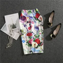 Юбки Для женщин s Империя полиэстер формальный печати бутон ни длинная юбка Горячие Для женщин персонализированные сумки с узором бедра молнии вырез