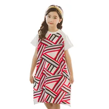 Детское платье для девочек, Новинка лета года, детское платье принцессы в полоску, платье для мамы и дочки, Пляжное асимметричное,#5078