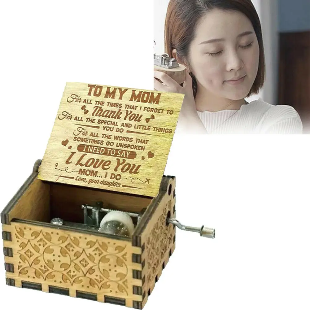 Caja de música hija a mamá gracias te amo grabado caja de música decoración de regalo Vintage mejor regalo para tu madre H99F Caja de música hija a mamá gracias te amo grabado caja de música decoración de regalo Vintage mejor regalo para tu madre H99F