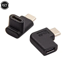 Adaptador de conversor usb 3.1 tipo c macho para fêmea USB-C, ângulo reto 90 graus para smartphone samsung s9 s8 note 9,