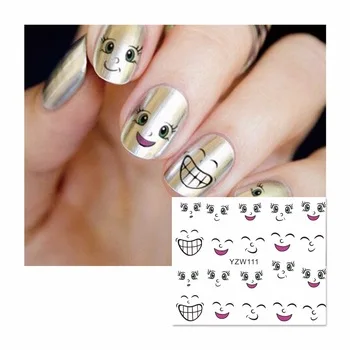 WUF 1 Sheet Nail Sticker Water Adhesive Foil Nail Art Decorations Tool Water Decals Cartoon Design Nail Sticker Makeup 111