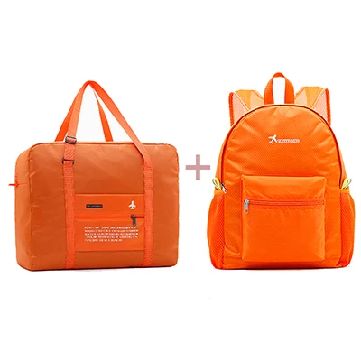 Модные женские дорожные сумки унисекс, сумки для багажа, нейлоновые складные большие вместительные дорожные сумки для багажа, портативные мужские сумки - Цвет: orange