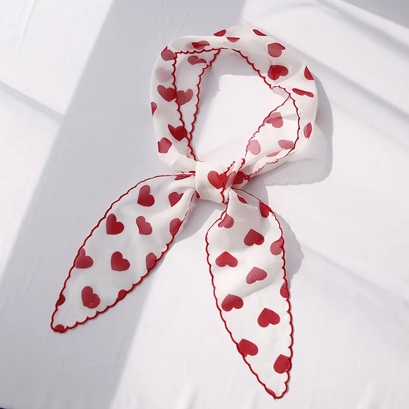 

New Fashion Ribbon Silk Polka Dot Long Hair Scarf Women Ladies Chiffon Head Tie Scarf Elegant Small Vintage Skinny Neck Scarves