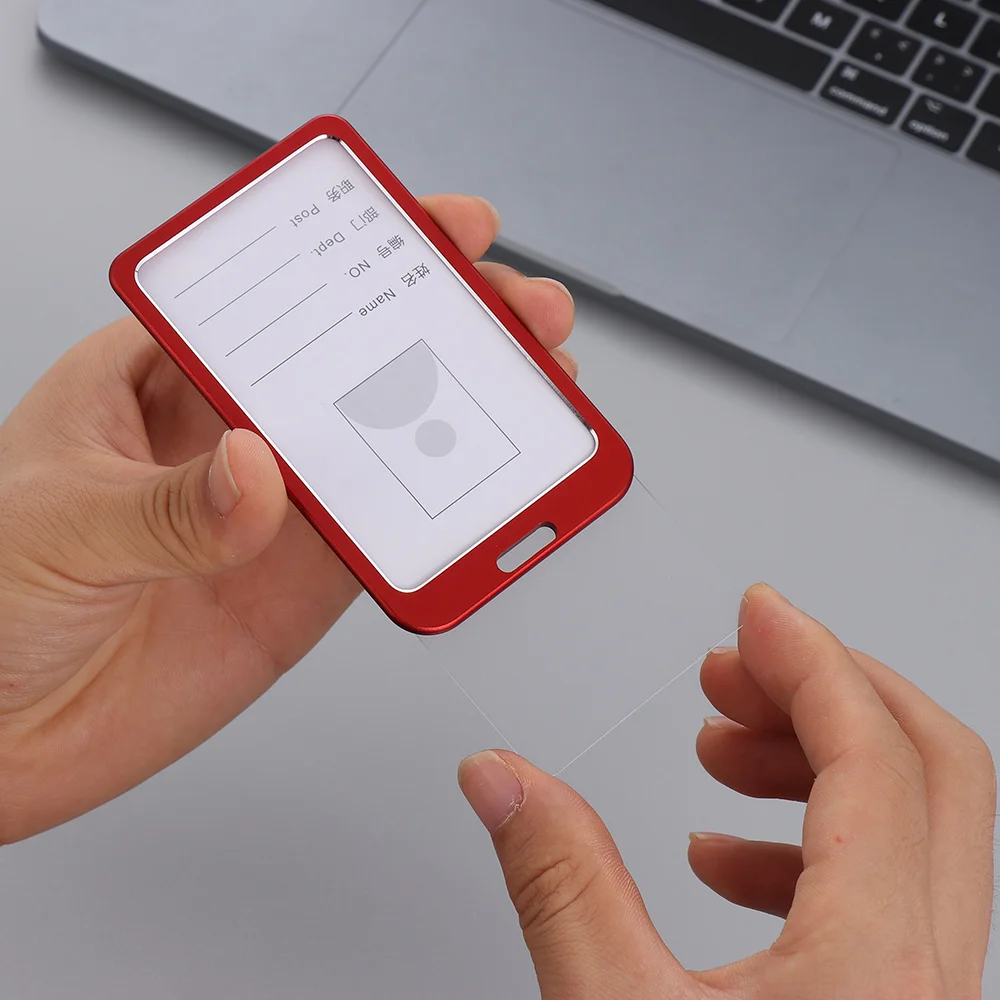 Офис школа ID Бизнес чехол держатель для карт алюминиевый сплав имя работника ID карта Обложка металлический рабочий сертификат идентификационный значок тег