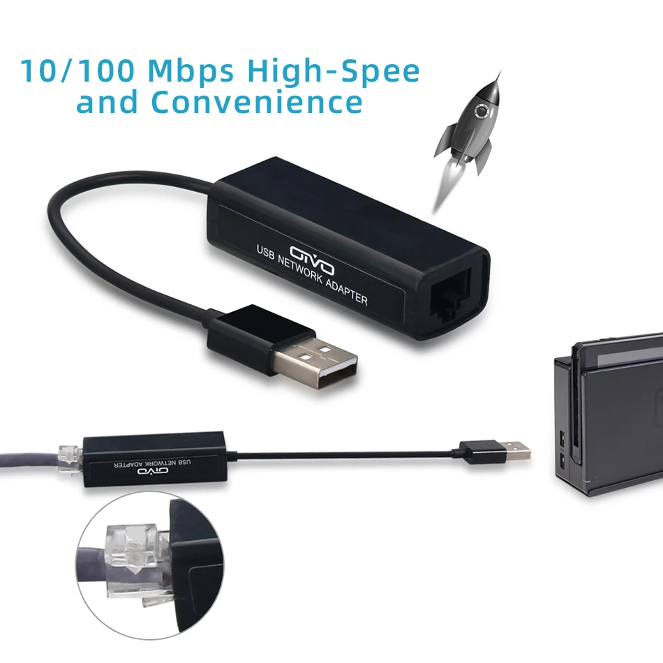 OIVO USB Ethernet адаптер USB 2,0 10/100 Мбит/с сетевая карта для RJ45 Lan для Windows 10 для kingd переключатель Ethernet USB адаптер