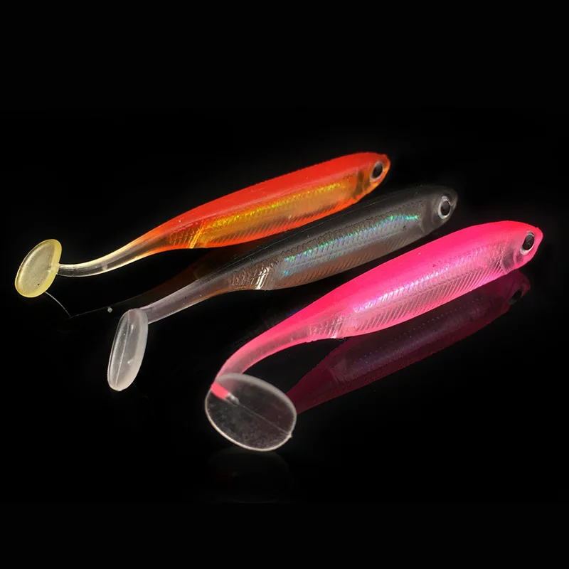 T Tail Soft Bait 7.5cm/2.2g Rainbow Fish Aluminum Foil Colorful Tube
