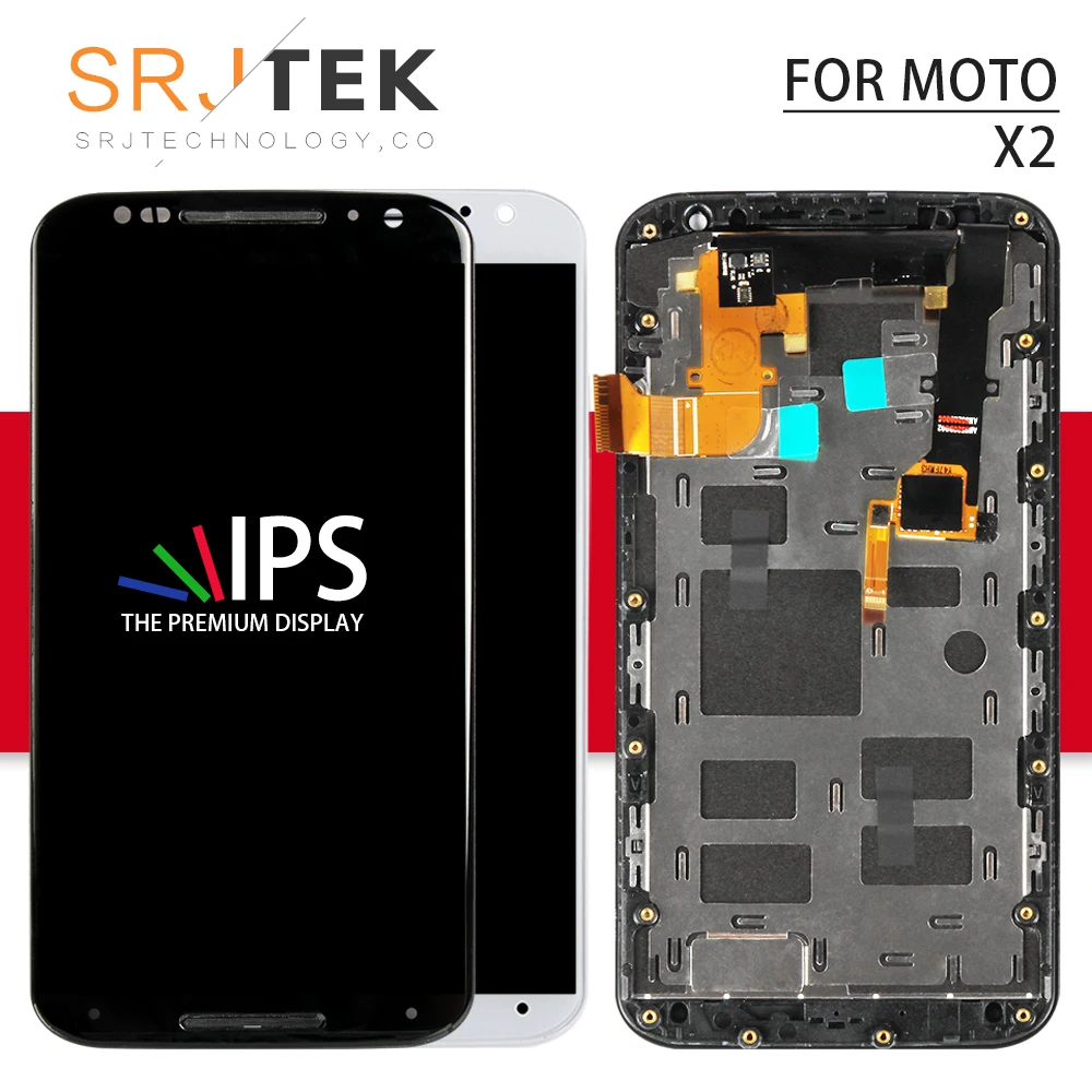 

srjtek 5.2" For Motorola Moto X2 X 2nd Gen Xt1092 Xt1095 Xt1097 LCD Screen Display Touch Digitizer with Bezel Frame Assembly